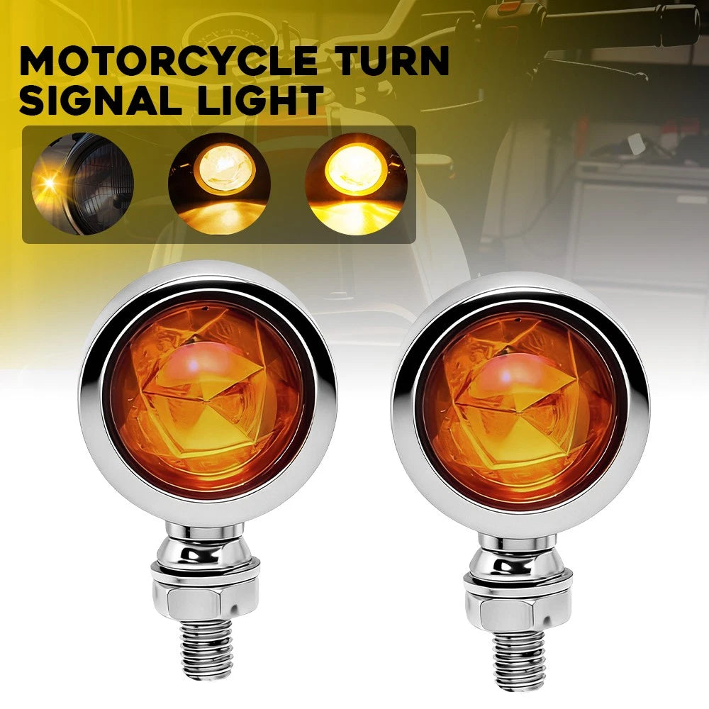 Bullet Turn Signals for Motorcycle (10mm Thread, Amber)
