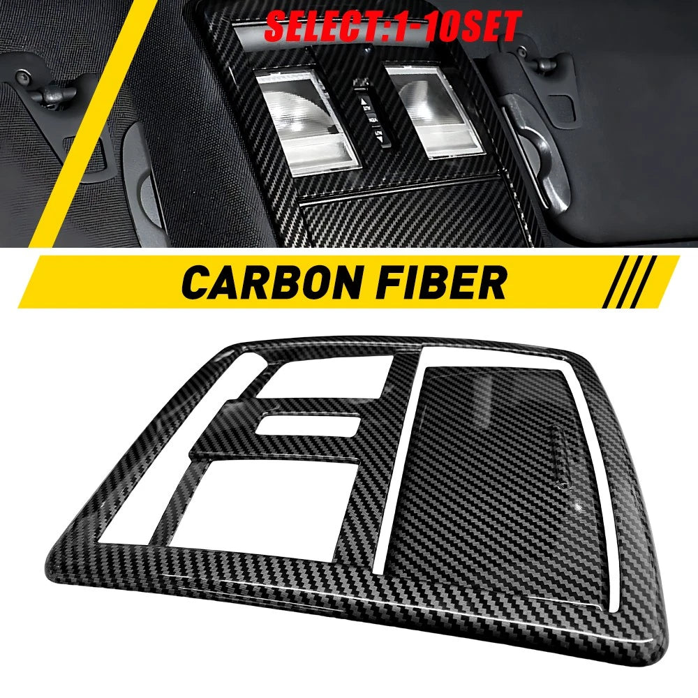 Carbon Fiber Front Reading Light Cover Bezel Trim for Dodge Challenger (2010–2023)