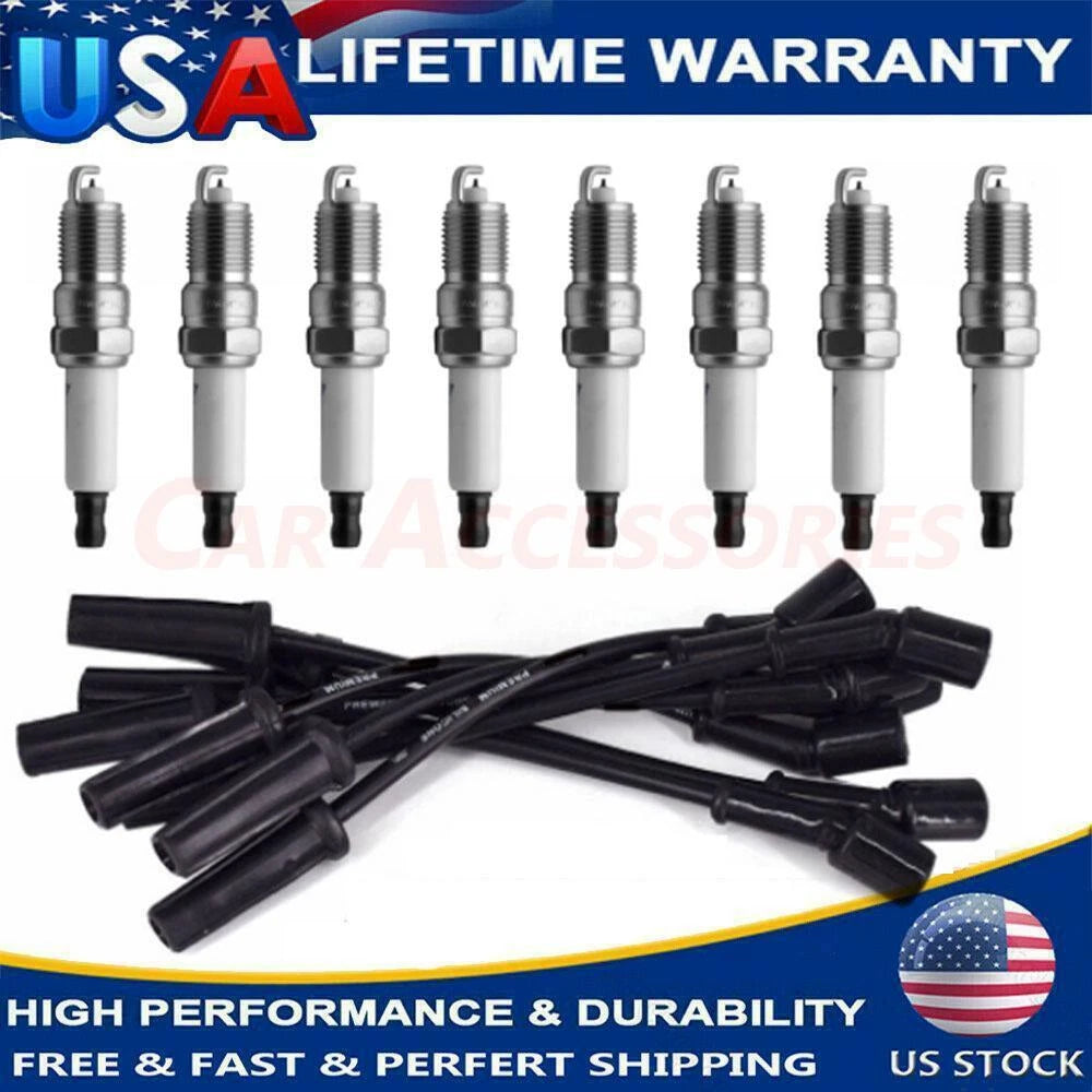 8x 9748HH Wires & 8x 41-962 Iridium Spark Plugs for Chevy GMC (4.8L 5.3L 6.0L)