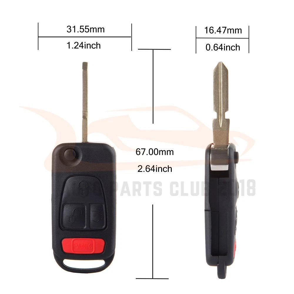2X Keyless Key Fob Remote Case Shell for Mercedes-Benz ML500 ML320 (2002-2005)