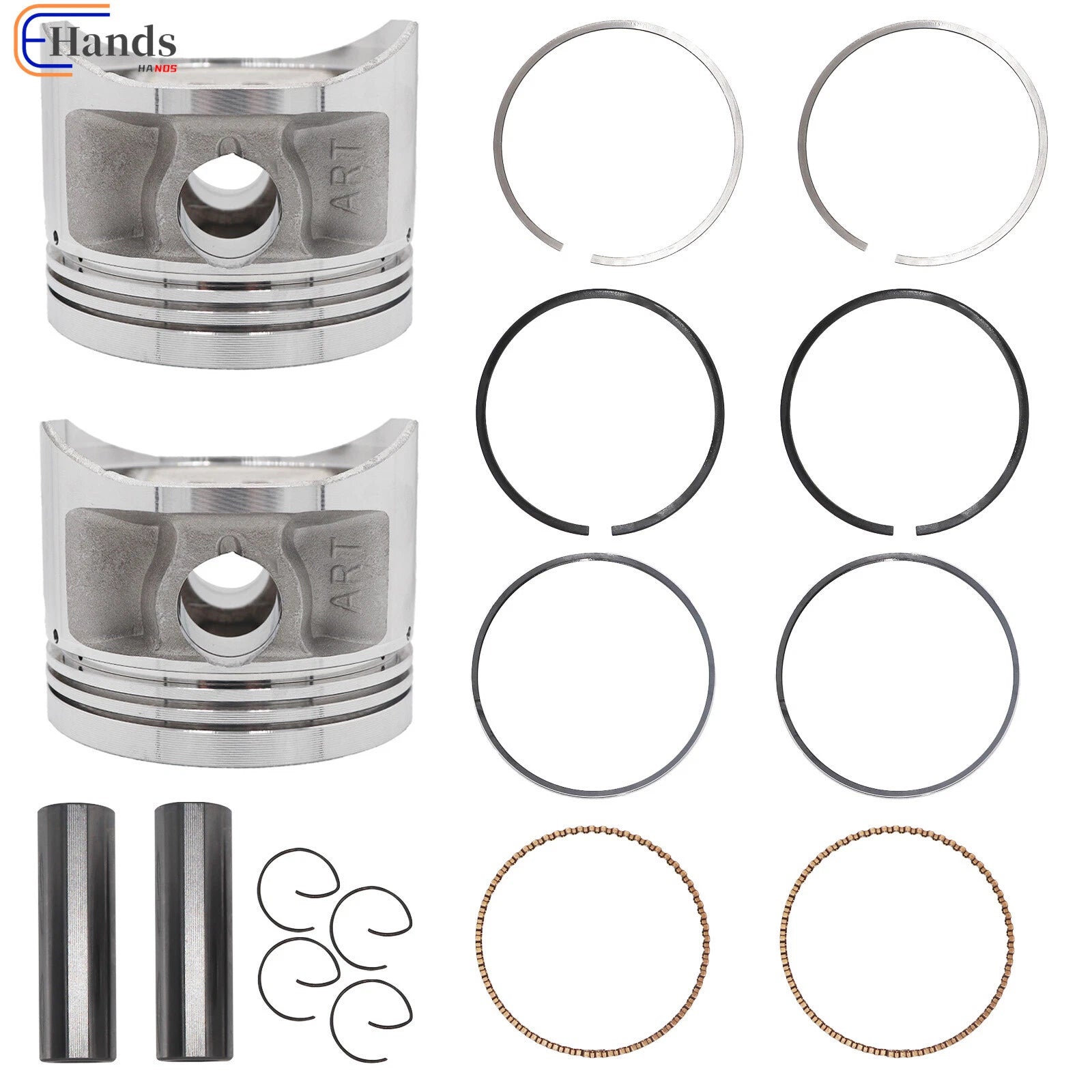 2X Crankshaft Engine Piston for Yamaha XV750 (1981–1990) 4X7-11637-00-00, 4X7-11635-00-00