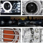 Halo Ring LED DRL Projector Headlight for Ford Mustang (1999–2004) Chrome