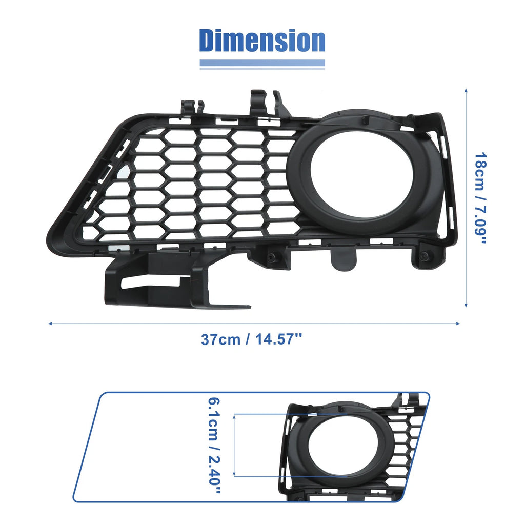 Set of 2 Fog Light Grille Covers for BMW 3 Series (51118054155, 51118054156)