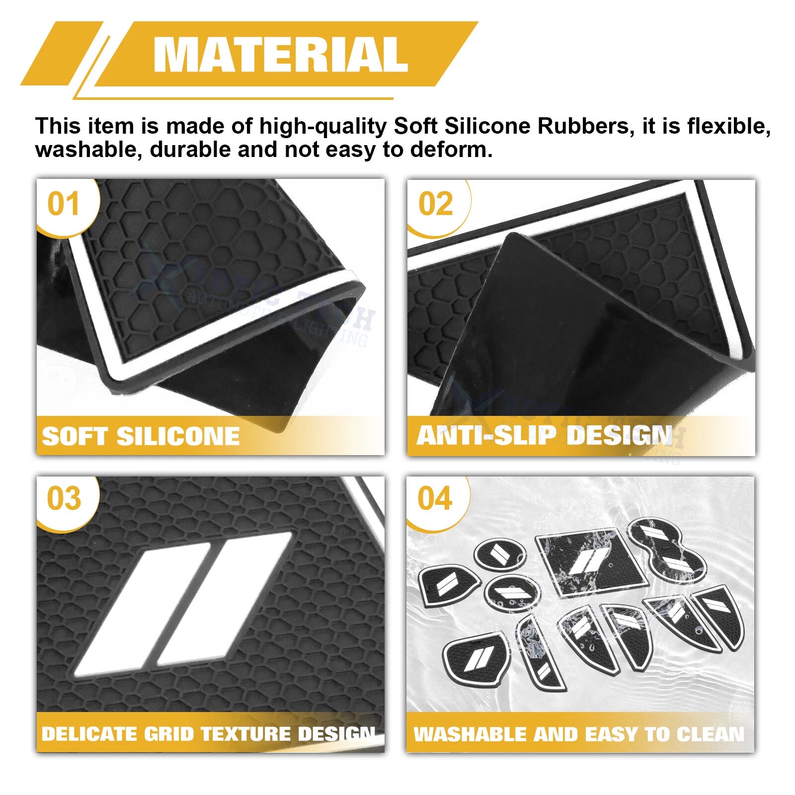 Soft White Anti-Dust Car Interior Mats Accessories for Dodge Challenger (2015-2023)