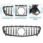 Front Upper Bumper Grille for Mercedes-Benz A-Class Chrome Silver (2013-2020)