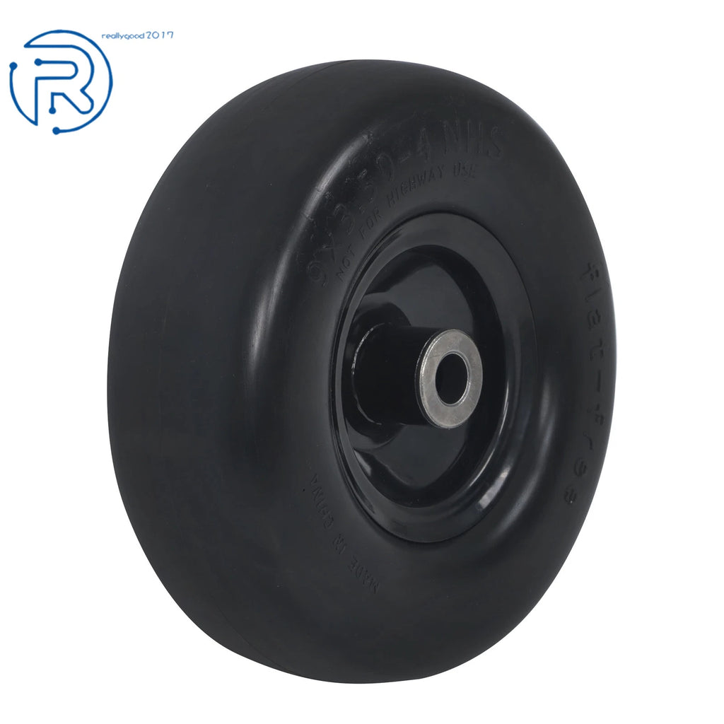 2-Pack Flat Free Tire and Wheel Assembly for Lawnmower (Fits Various Models)