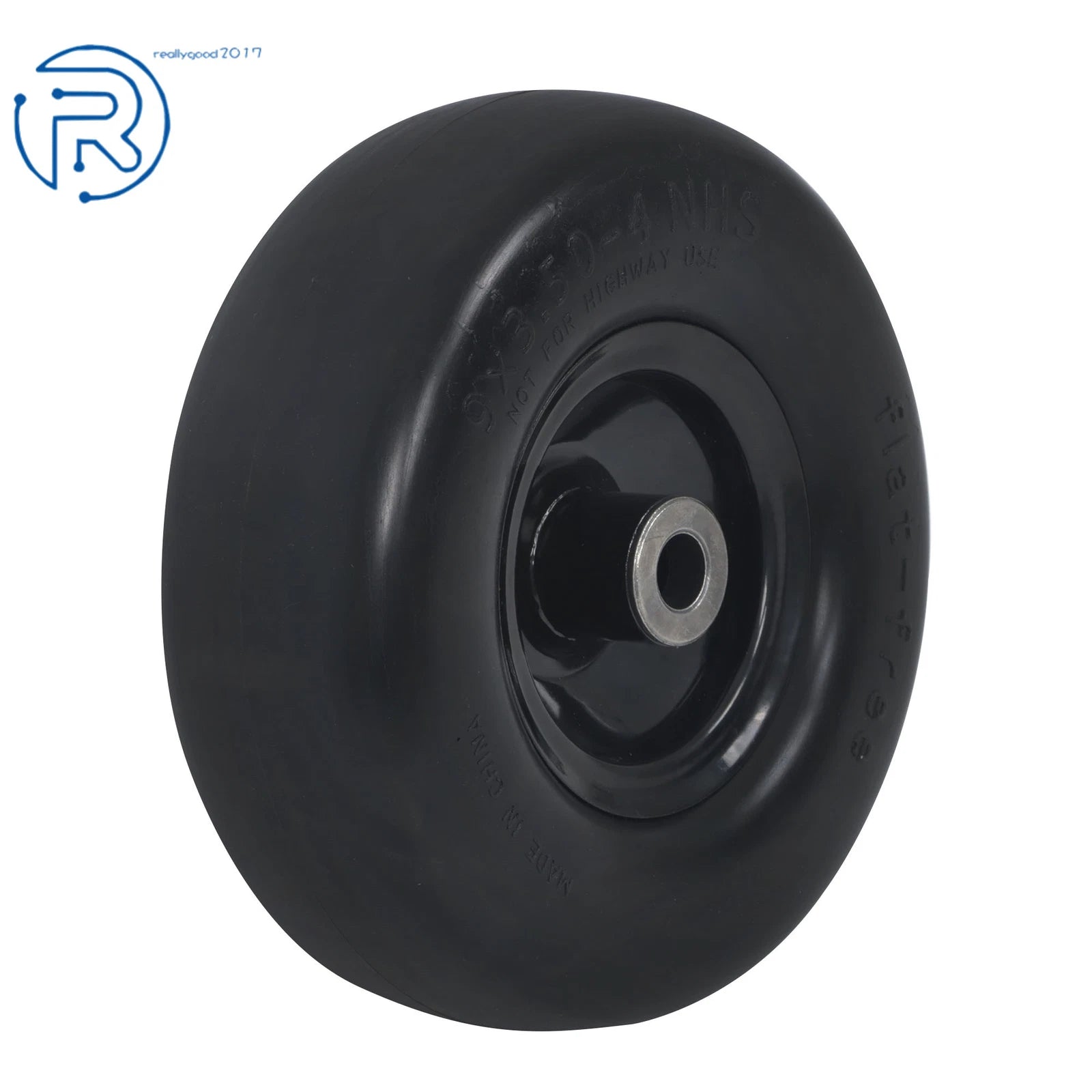 2-Pack Flat Free Tire and Wheel Assembly for Lawnmower (Fits Various Models)