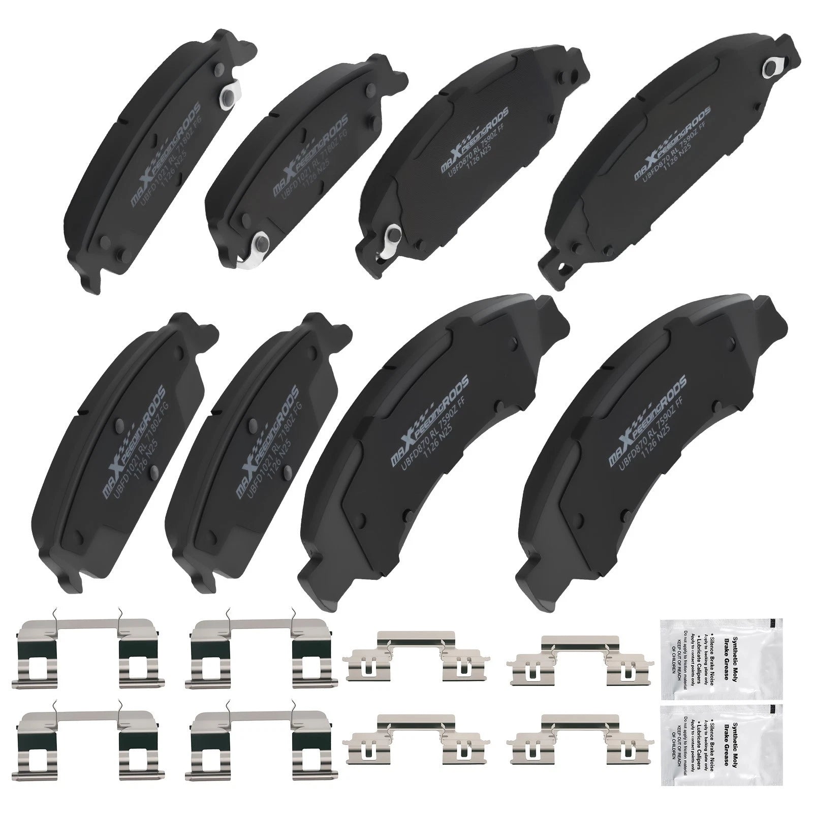 8pcs Ceramic Brake Pads Set for Cadillac Escalade/GMC Sierra 1500 (2007–2020)