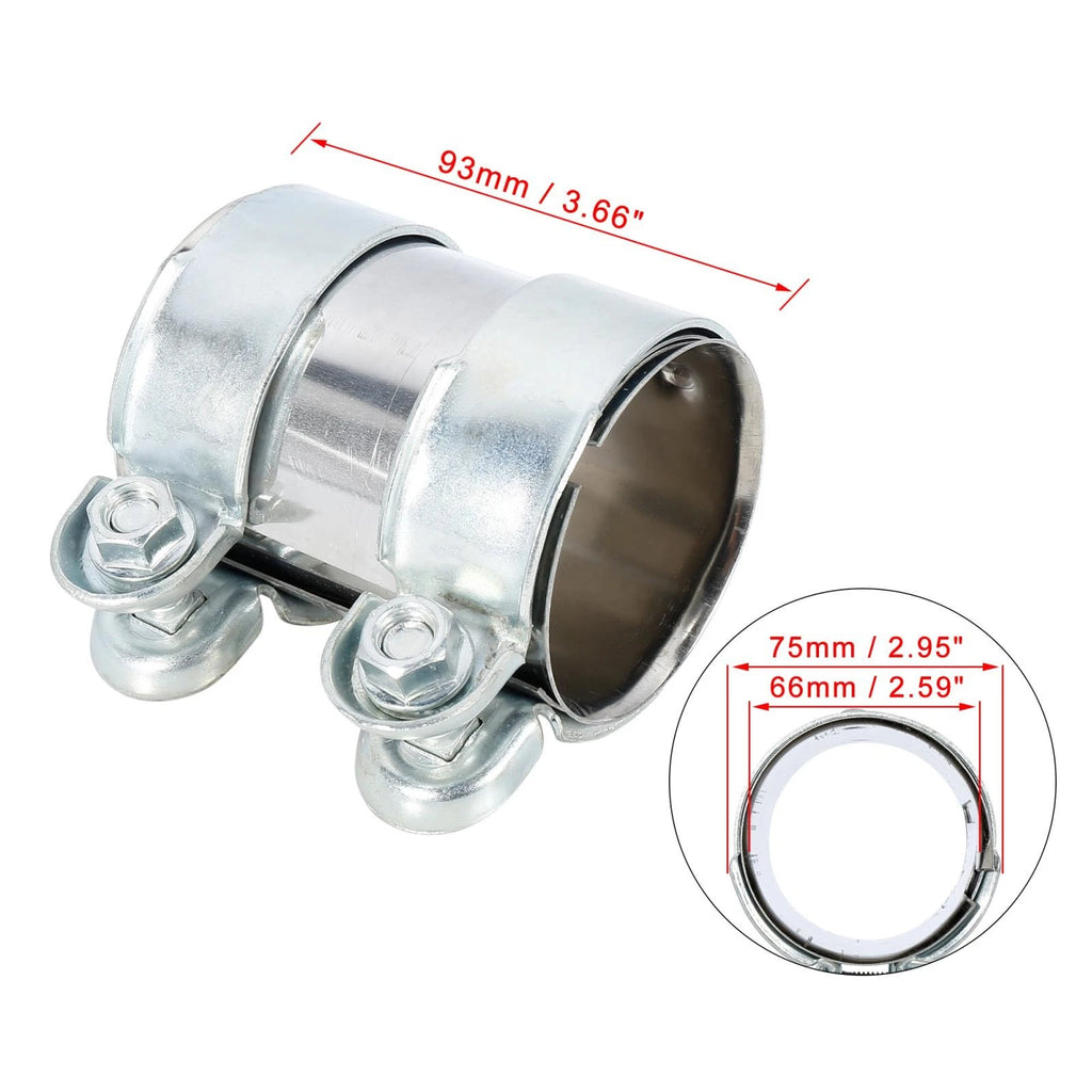 Exhaust Pipe Sleeve Connector Clamp for Audi A3 A8 Quattro (66 x 93 mm)
