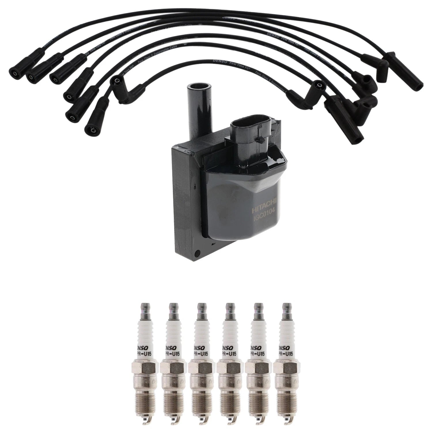 Ignition Coil & Spark Plug Wire Set for Blazer V6 (Denso, Hitachi)
