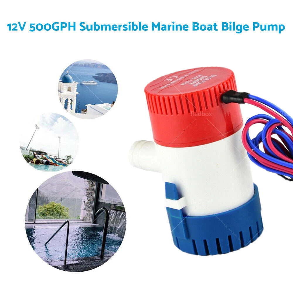 12V Submersible Bilge Water Pump 500GPH for Marine Boat