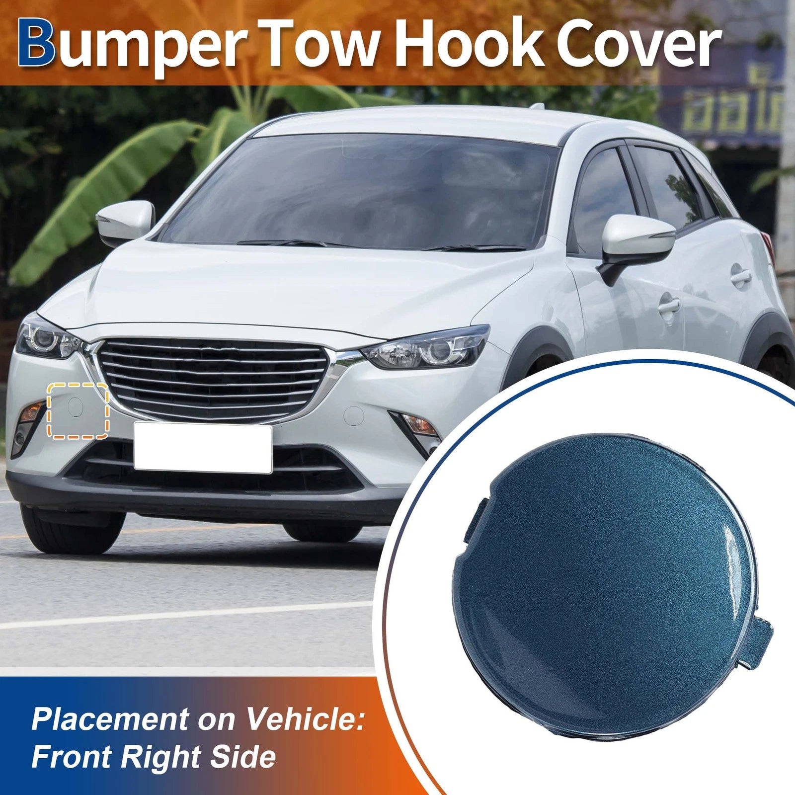 Tow Hook Cover for Mazda (No.D10J50A11A) (Deep Blue)