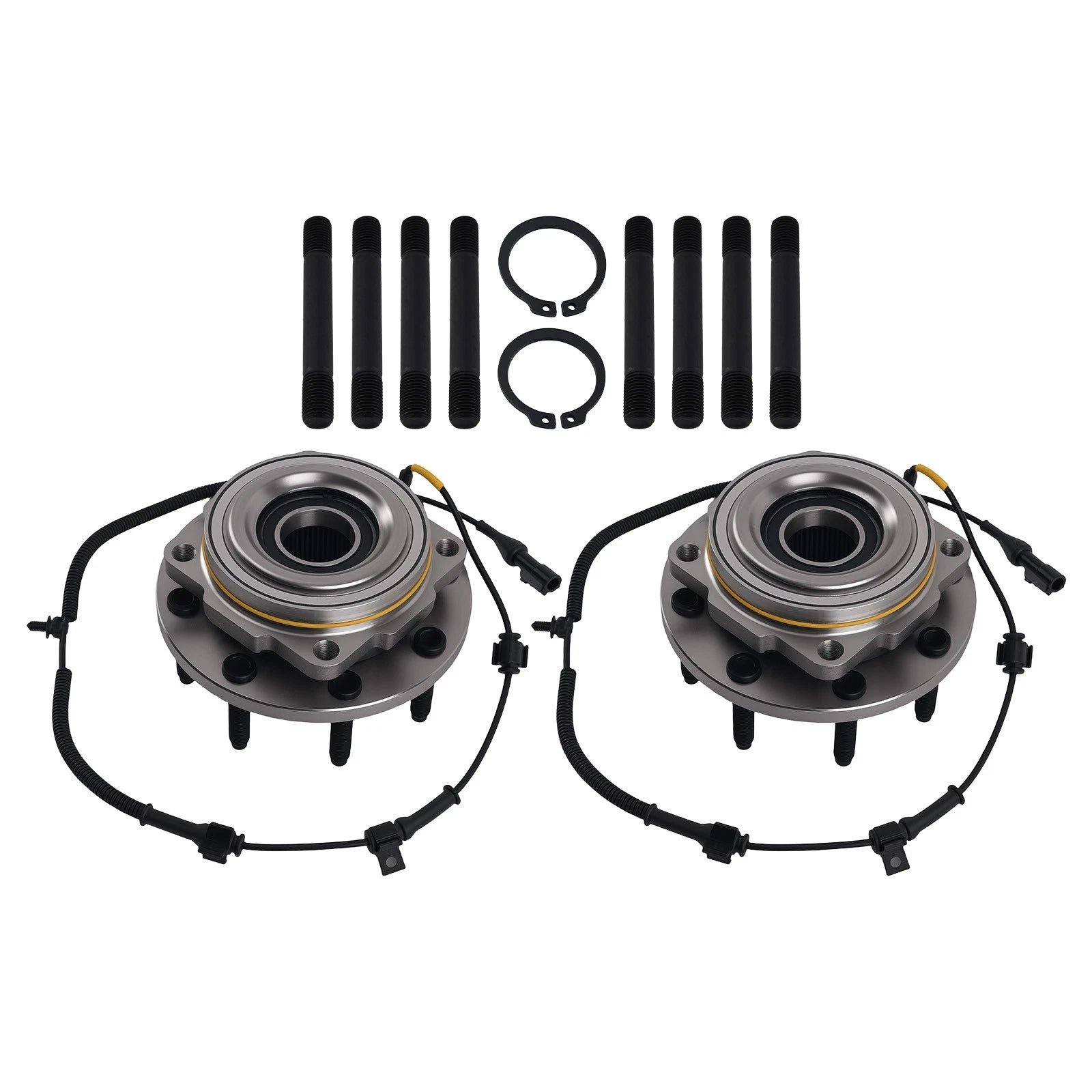 2pc Front Wheel Hub Bearing for Ford F-250 F-350 (2005–2010) WE515081 8 Bolt ABS