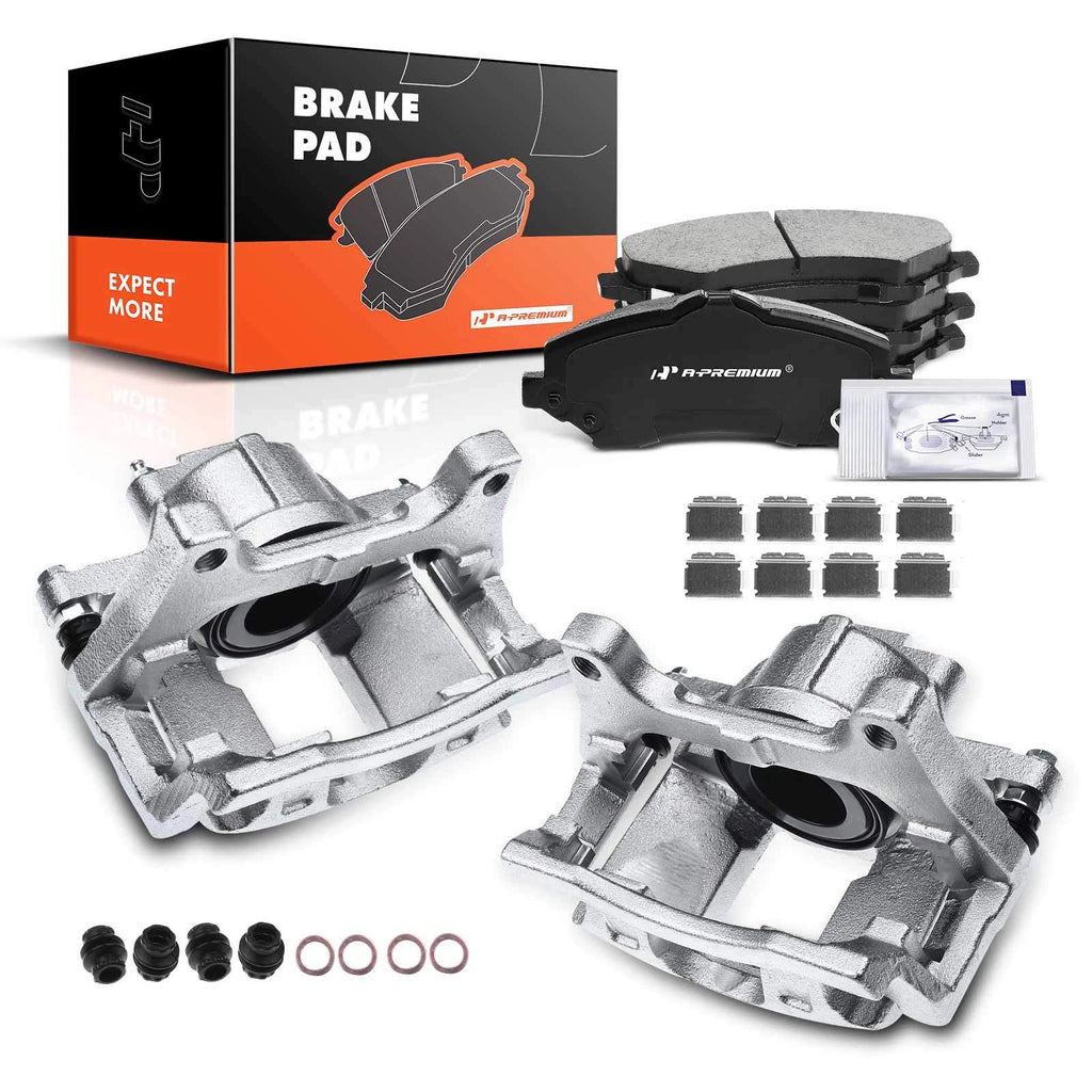 6x Front Brake Calipers & Ceramic Pads for Jeep Wrangler (2007–2012)