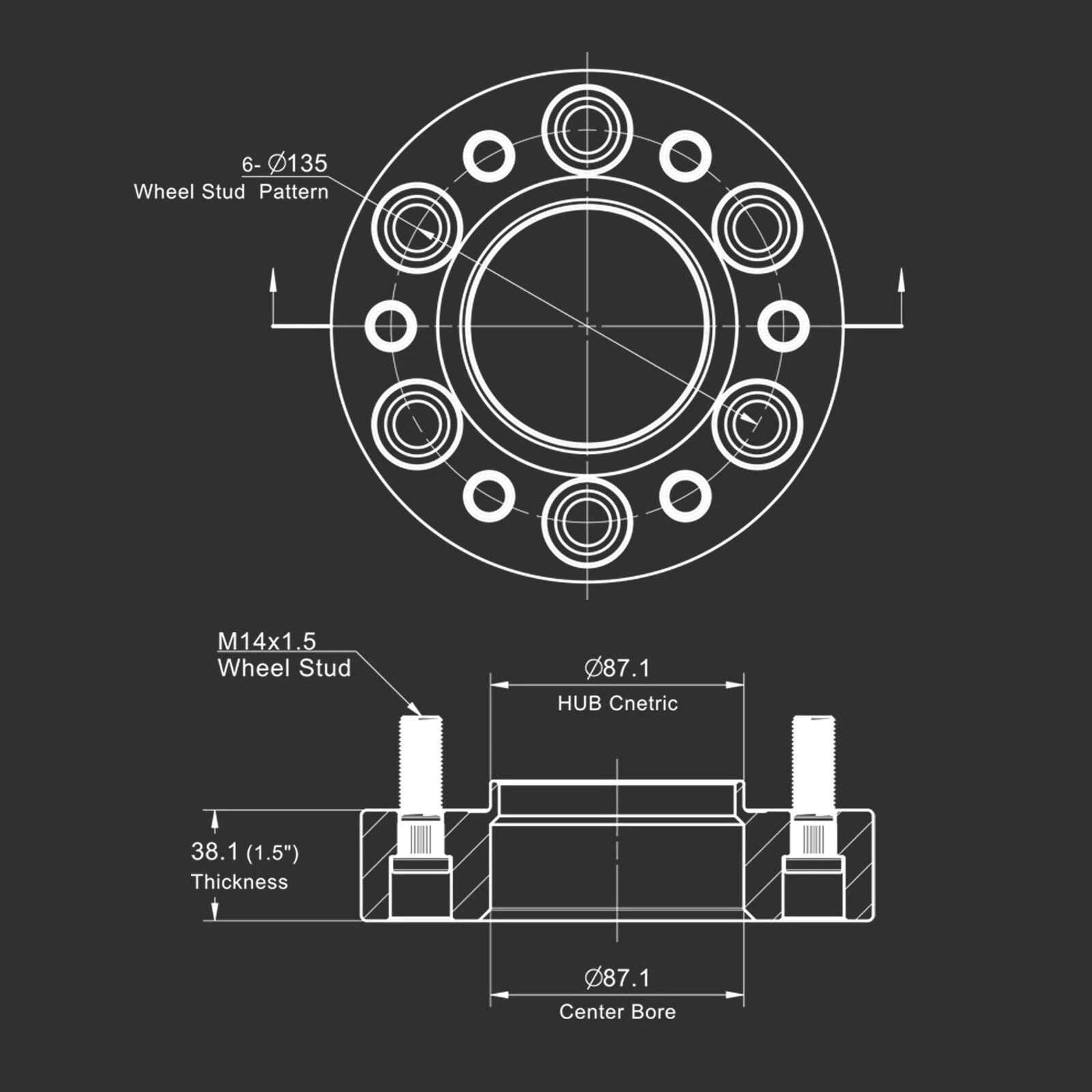 Hubcentric Wheel Spacers for Ford F-150 2015-2023 (14x1.5)