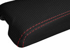 Carbon Fiber Console Lid Cover for Infiniti G35 Coupe (2002–2007) Red Stitch