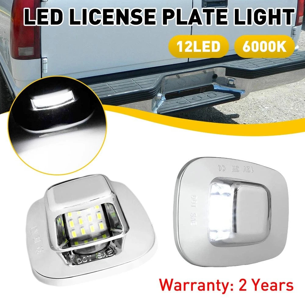 Full LED License Plate Light for Chevy C/K 1500 2500 3500 (1990–1999) Chrome Bezel EV