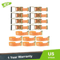 Set of 8 E-Track Ratchet Straps 2" x 15' 4400LB Tie Down