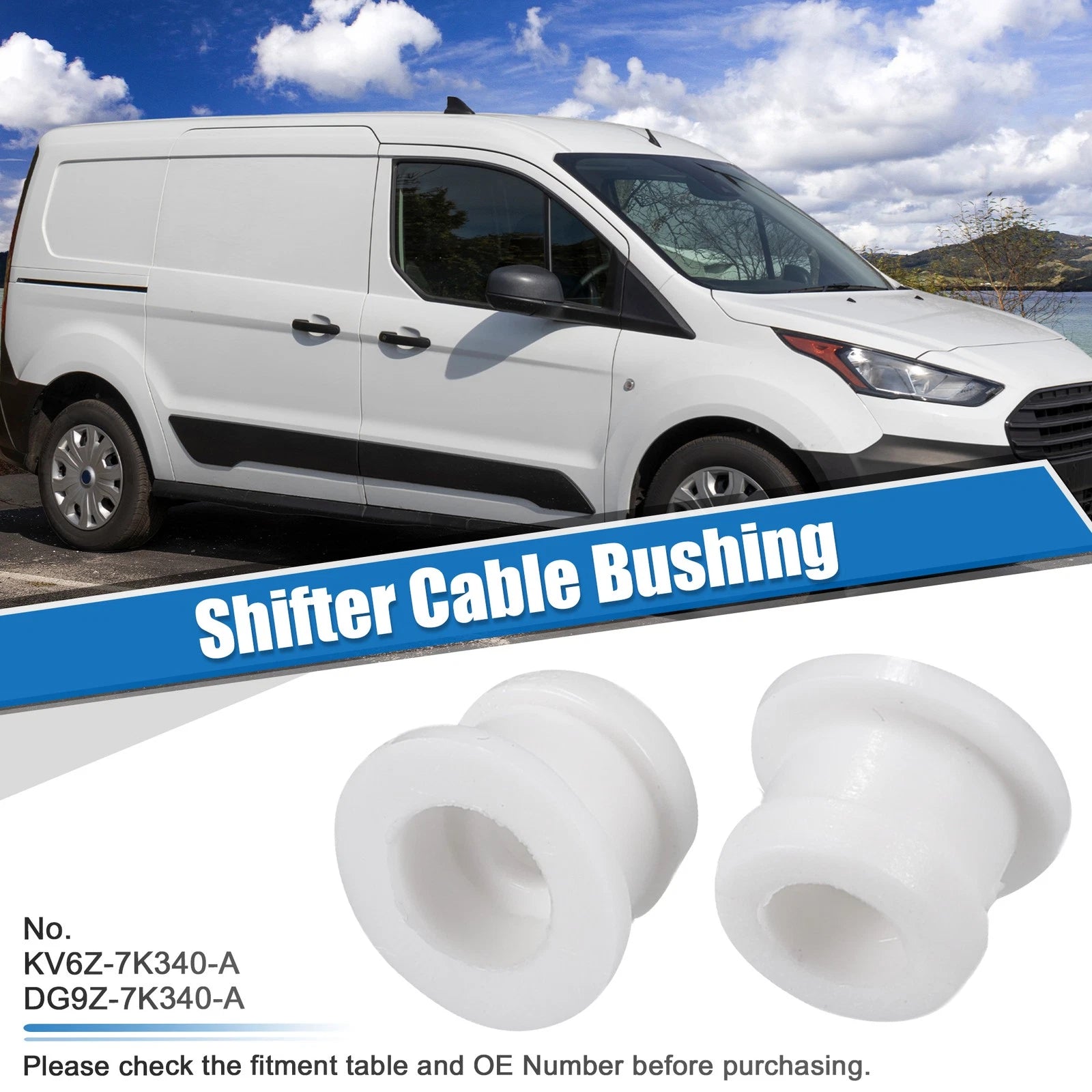 2X Gearbox Shifter Cable Bushing No. 1J0711265E for Ford Transit Connect (2002–2013)
