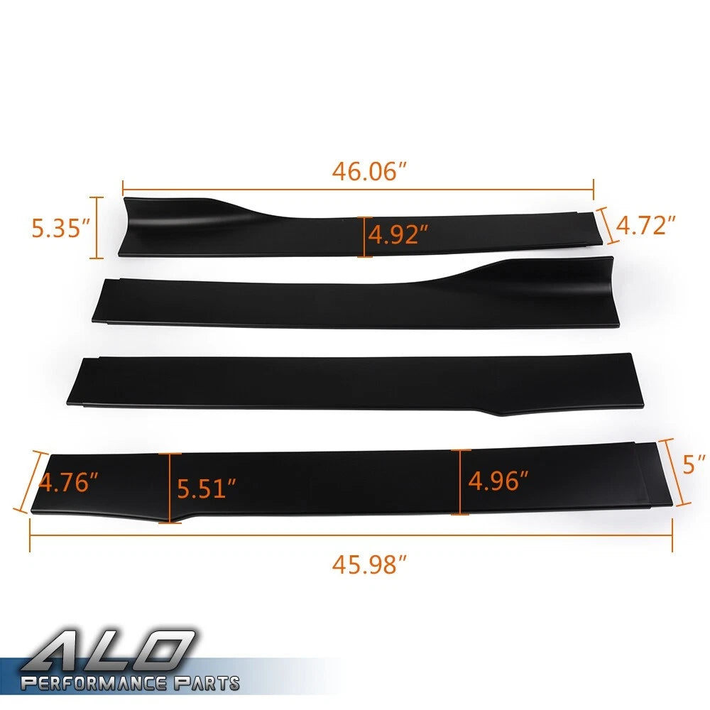 Set of 4 Universal Car Side Skirt Extensions for Most Vehicles