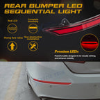 Red LED Rear Bumper Reflector Sequential Light for 2018-2021 Honda Accord