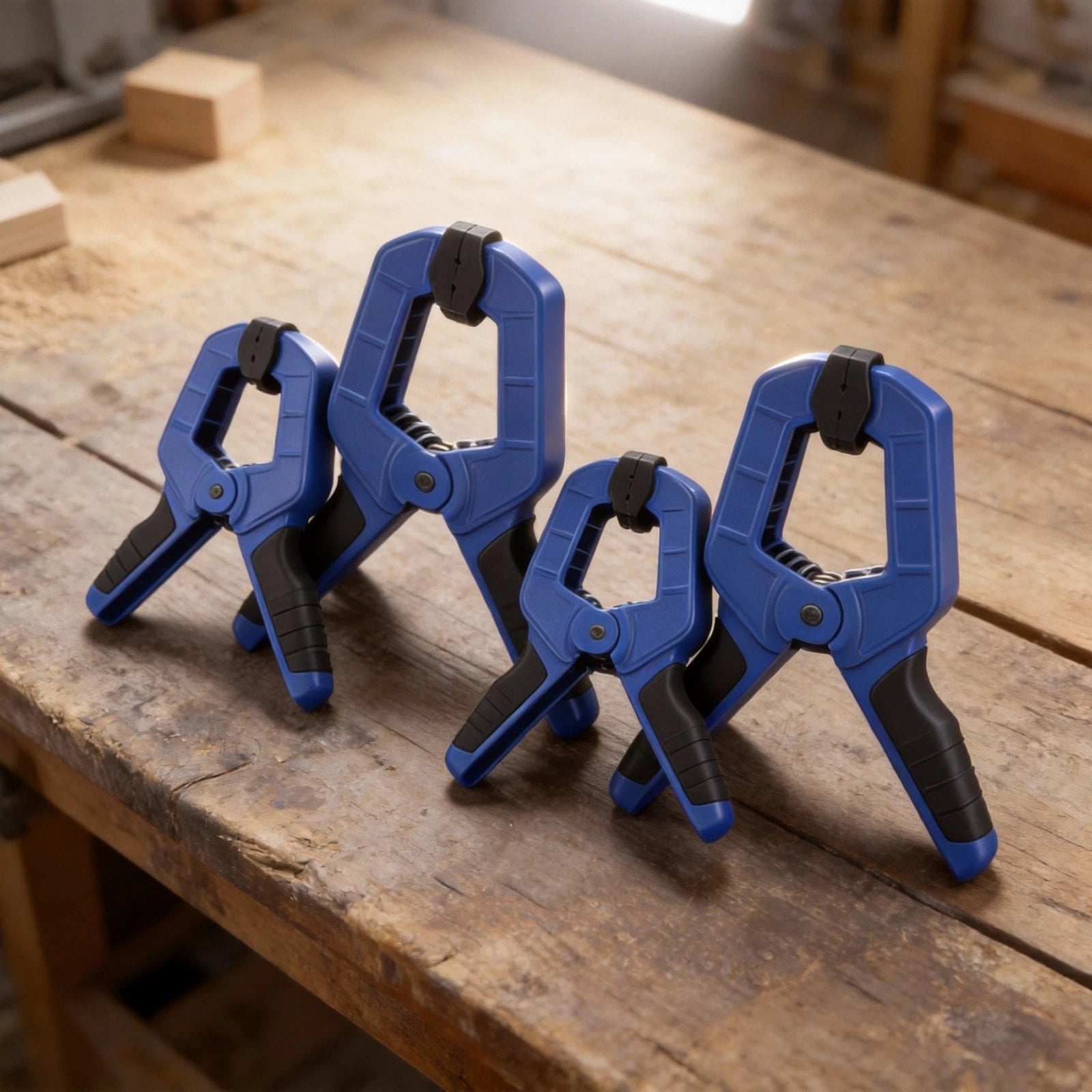 Set of 4 Spring Clamps for Woodworking (4 Inch & 6 Inch)
