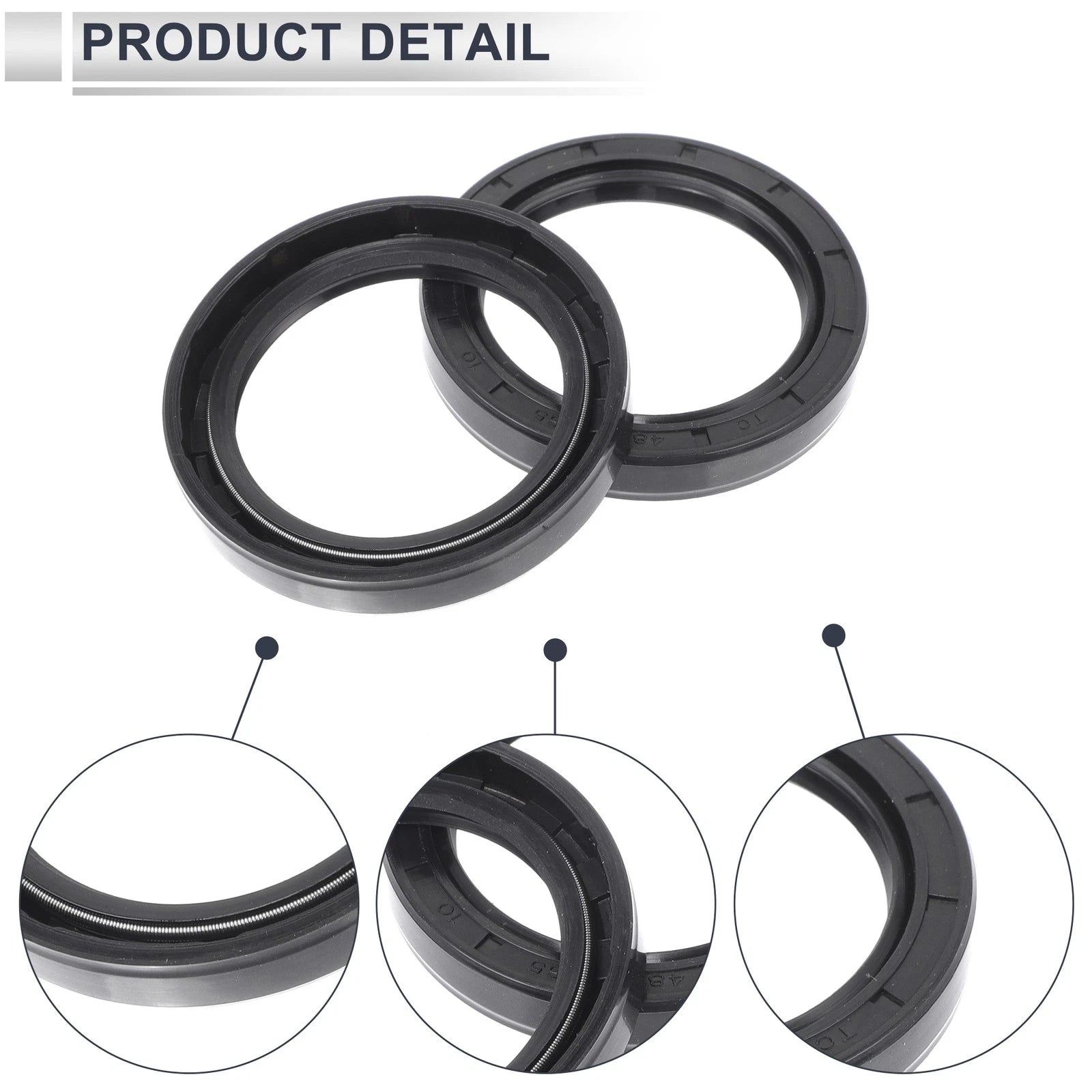 Set of 5 Oil Seal Rotary Shaft Seal NBR Rubber 48x65x10mm