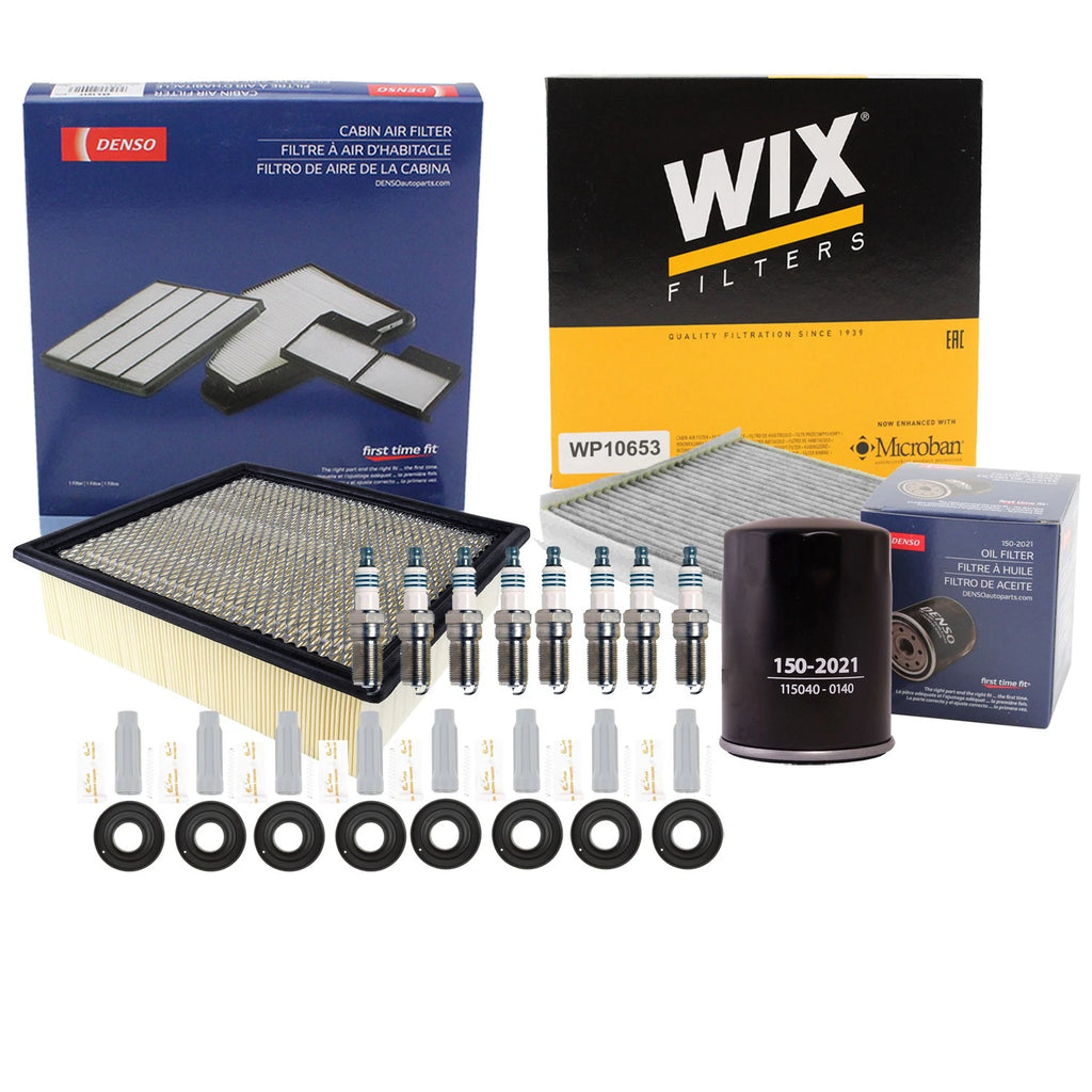 Denso Tune Up Kit & NGK 8 Spark Plug Boots for Ford F-150 (2015–2016)
