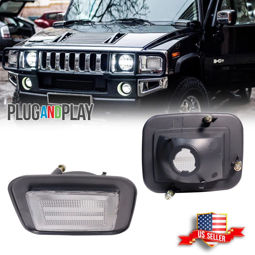 2X Front Clear Lens Parking Signal Light for Hummer H2 (2003–2009)