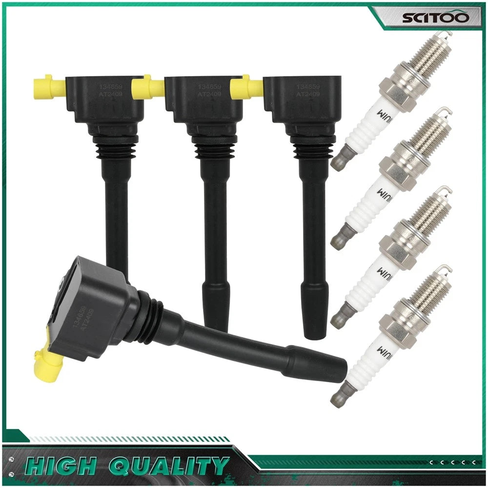 Set of 4 Ignition Coils & Spark Plugs for Fiat 124 Spider (2017–2020)