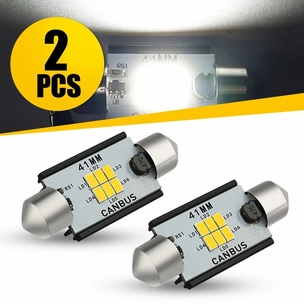 2X AUXITO 578 41mm LED Dome Map Interior Lights for Car Truck