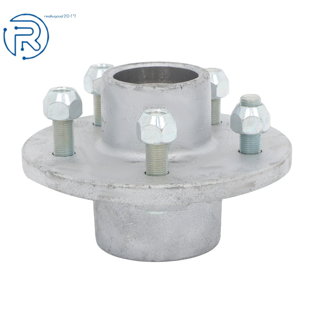 Set of 2 Hot Dipped Galvanized 3500lbs 5 Lug Trailer Hubs with Bearings