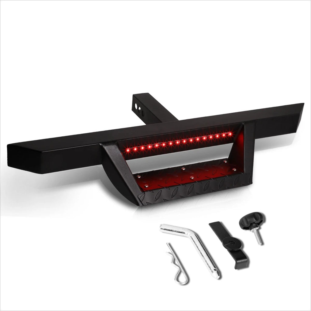 32.5" x 2.25" Trailer Tow Hitch Step w/LED Brake Lamp for Universal Fit