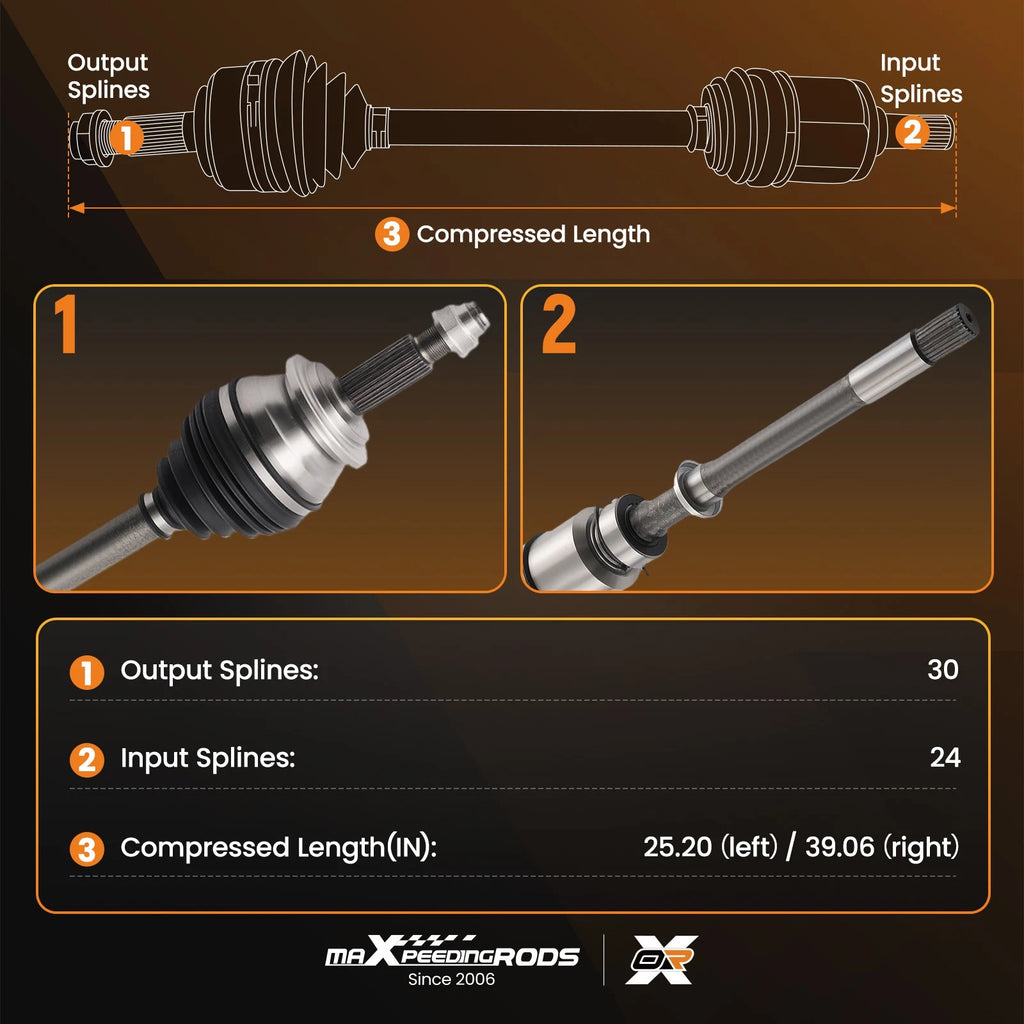 Front CV Axle Shaft Set for Toyota RAV4 (2013–2018)