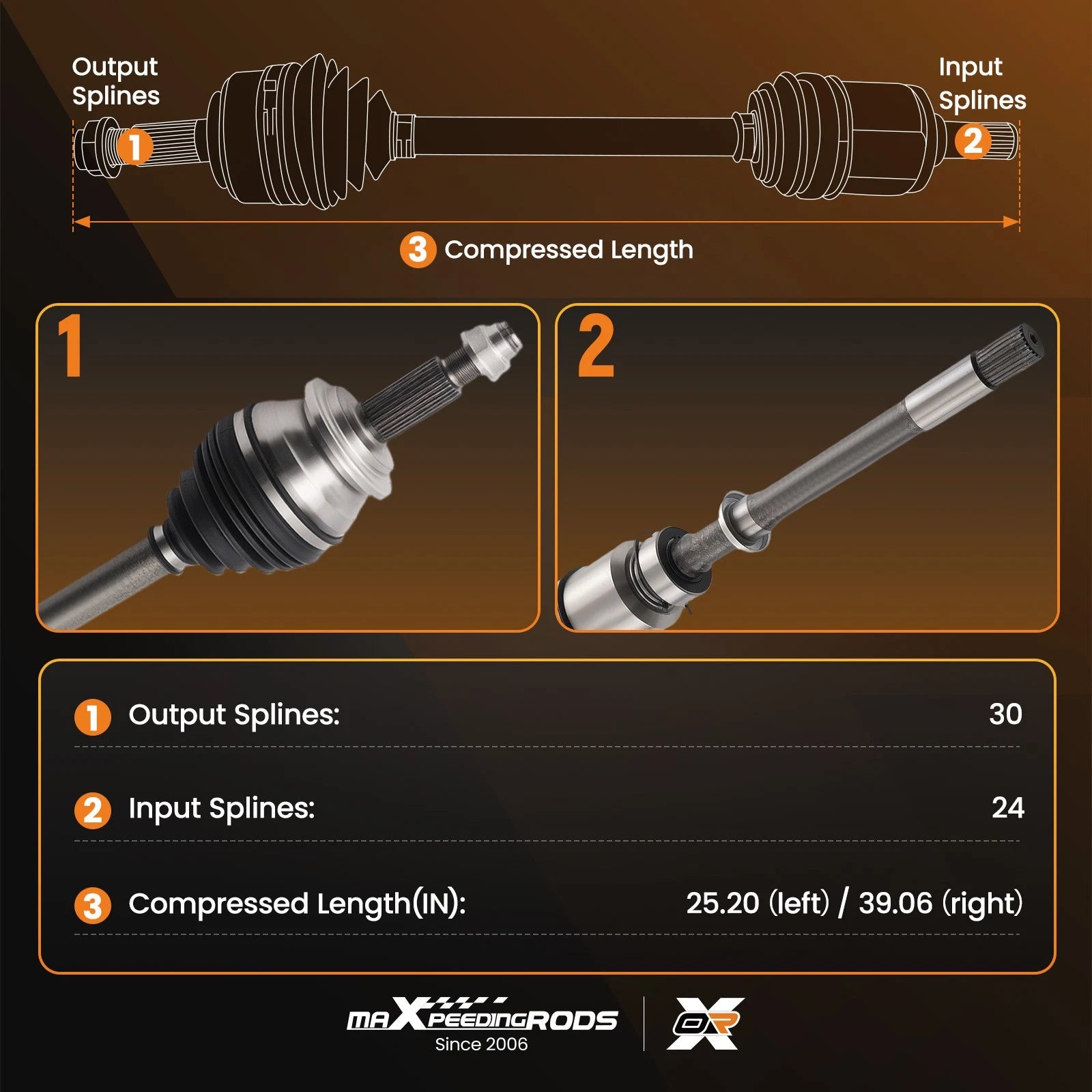 Front CV Axle Shaft Set for Toyota RAV4 (2013–2018)