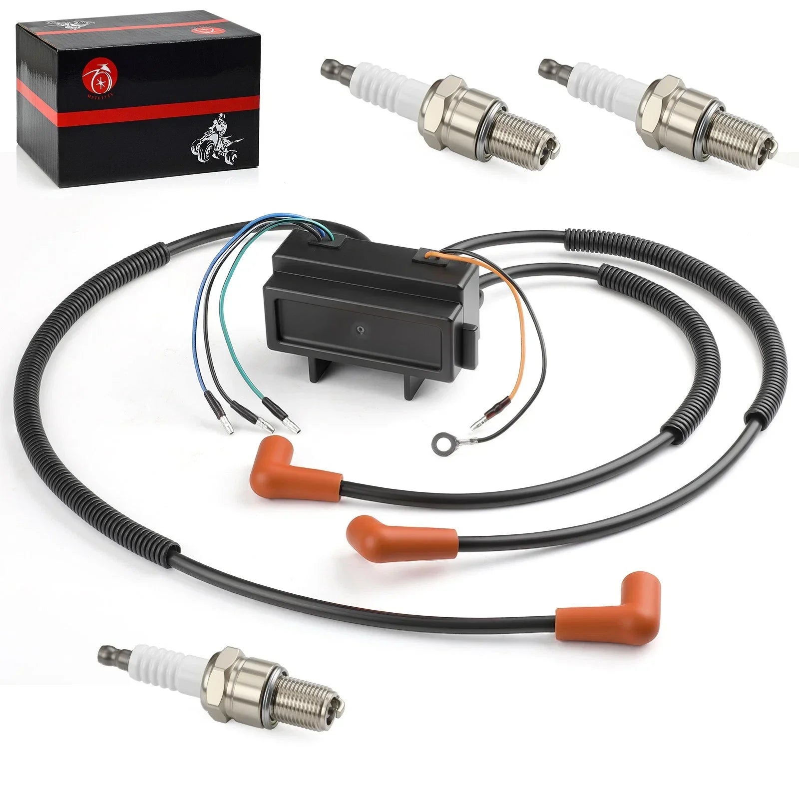 2 x Ignition Coil & Wires w/ Spark Plug for Polaris SLTX-B SLTX (1999–2000)