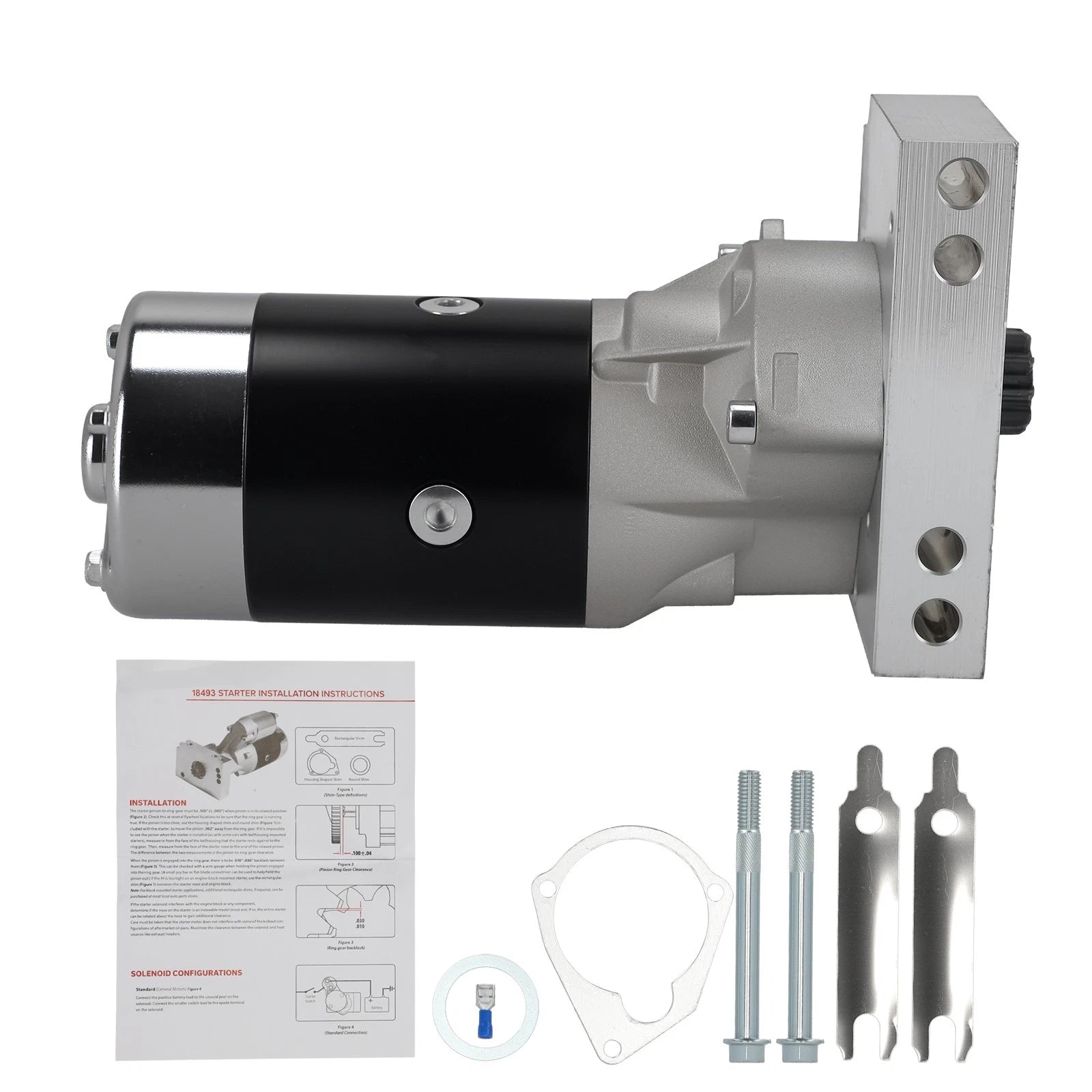 12V Starter for Chevy SBC (153 168 Tooth, 3HP, High Torque, 3-Clocking)
