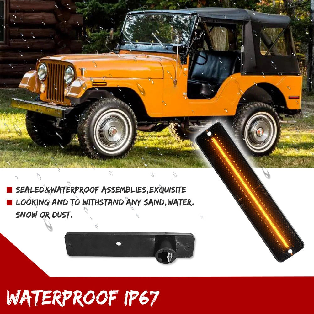 Amber LED Side Marker Indicator Lights for Jeep Cherokee CJ5/CJ6/CJ7/J10/J20