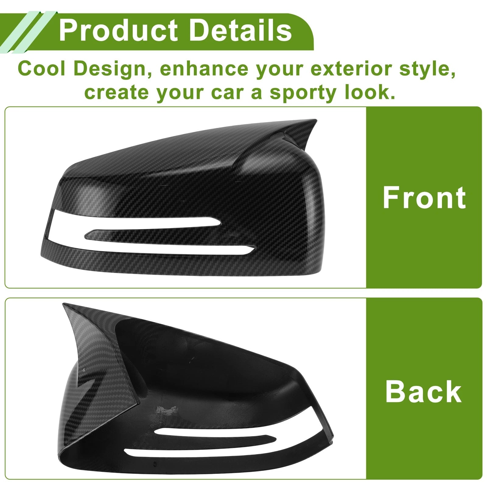 1 Pair Mirror Cover Cap for Mercedes-Benz A-Class W176 (2012–2017)