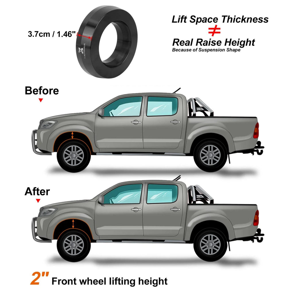 2 Inch Front Suspension Spacer Leveling Lift Kit for Dodge RAM 2WD (2000–2017)