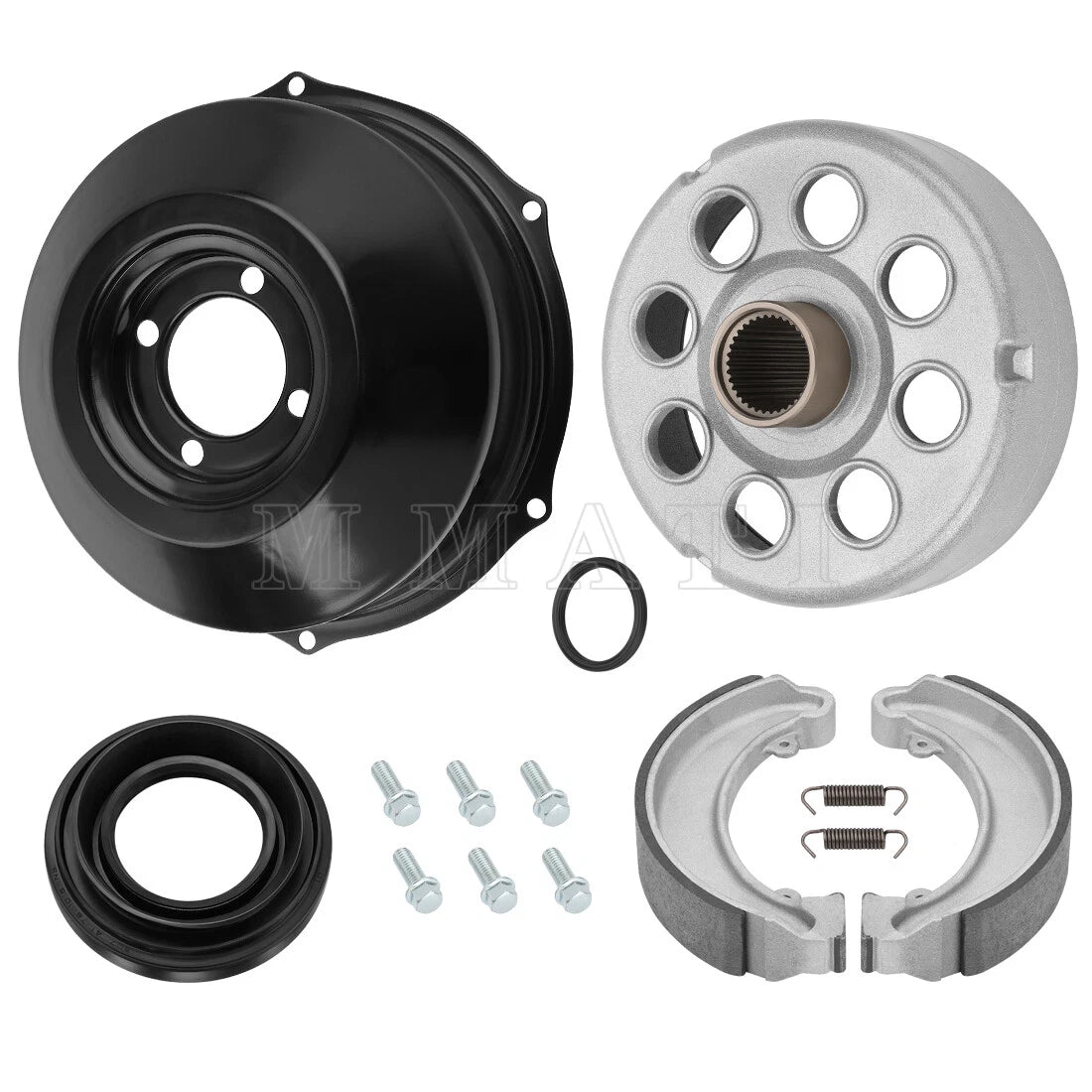 Rear Brake Drum Hub Cover Seal Kit W/Shoes for Honda Fourtrax 300 (1988–2000)