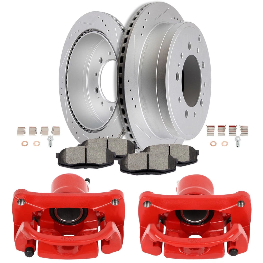 Brake Rotors Ceramic Pads Calipers Kit for Toyota Sequoia Tundra (2008–2017)