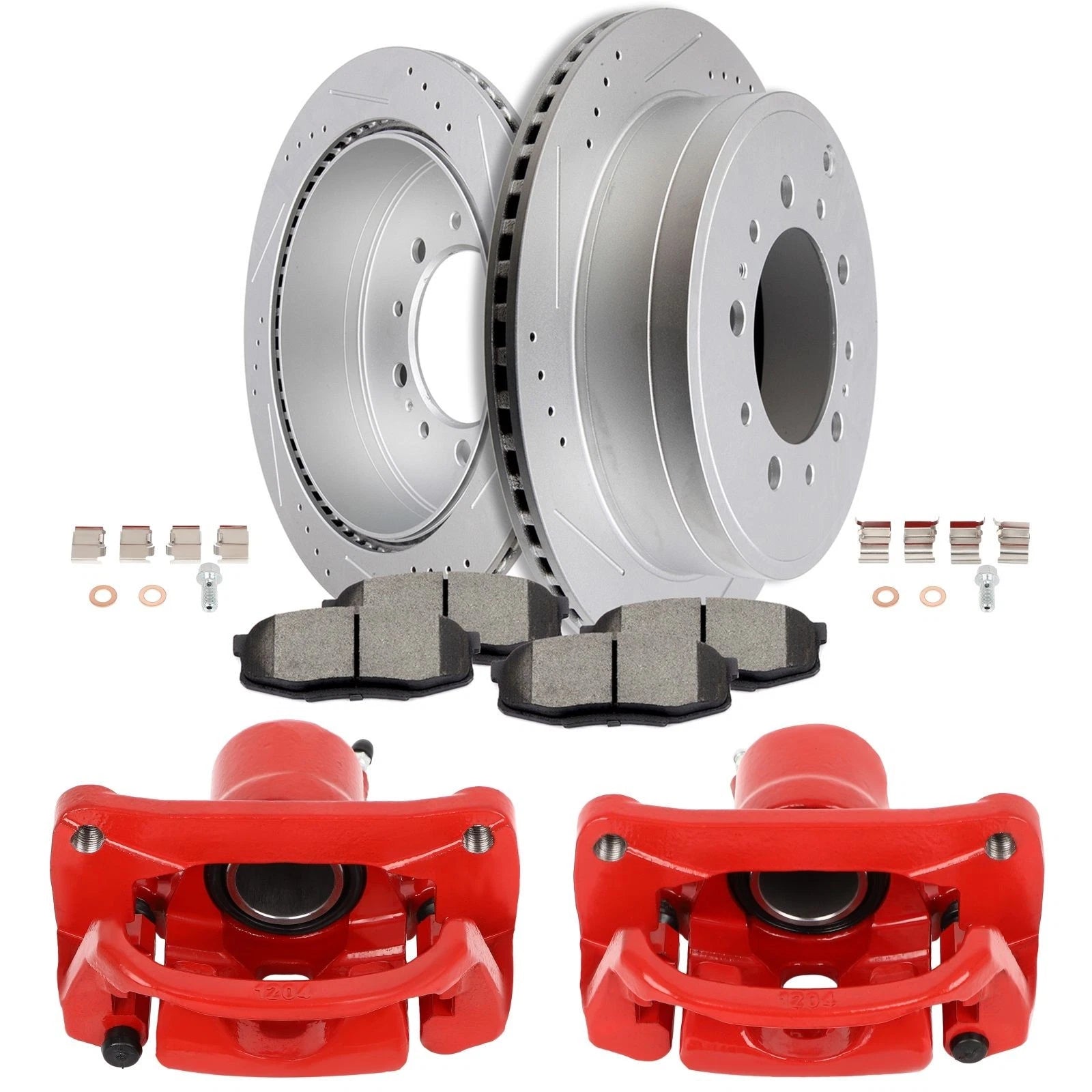 Brake Rotors Ceramic Pads Calipers Kit for Toyota Sequoia Tundra (2008–2017)