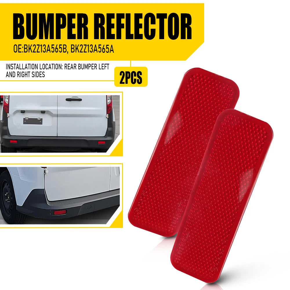 2X Rear Bumper Reflector Lights for Ford Transit Connect (2014–2022)