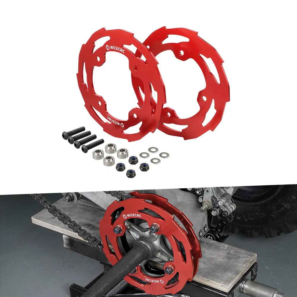 Dual Sprocket Guard Chain Cover for Yamaha YFZ450R (2009–2023) Red