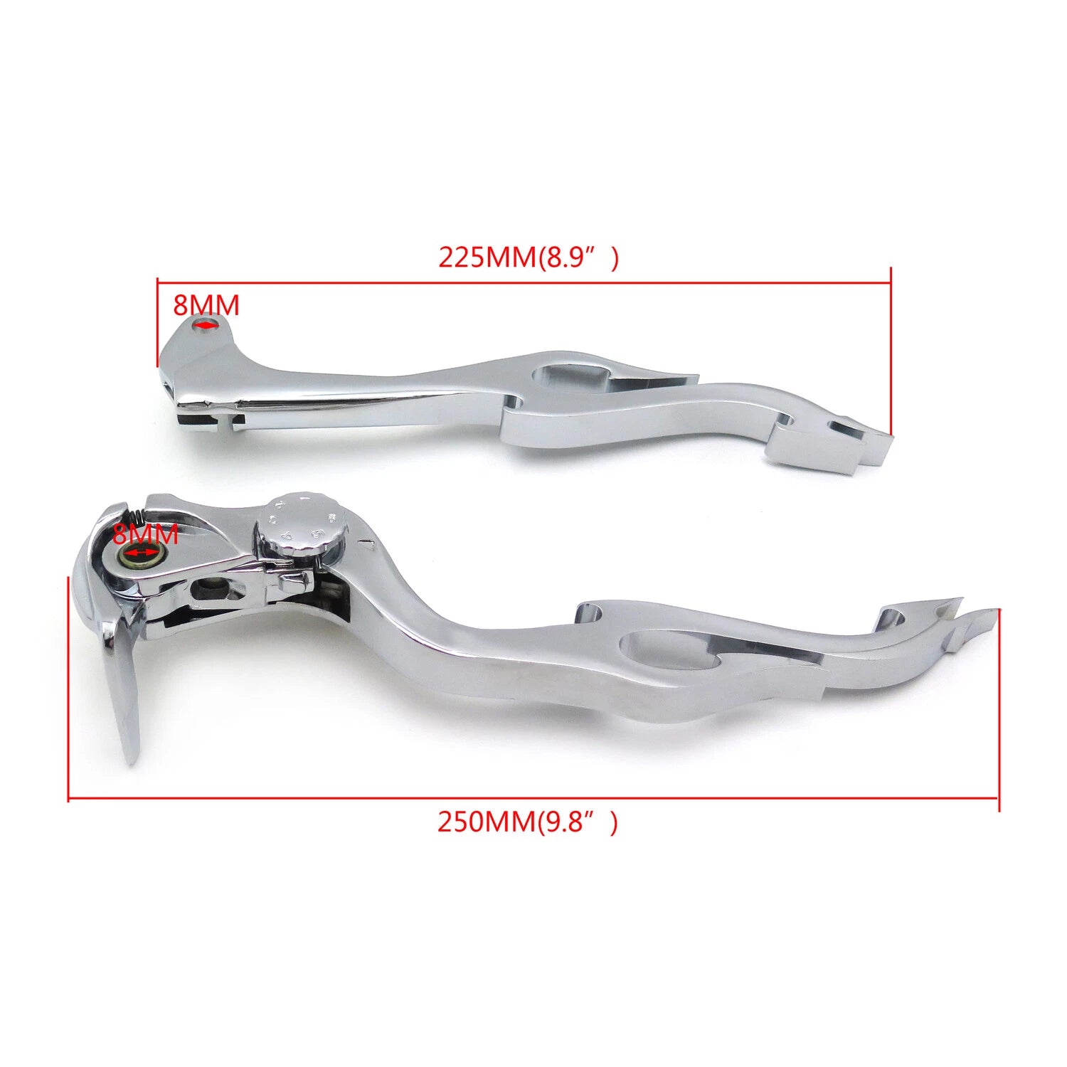 Custom Chrome Brake Clutch Flame Lever for Suzuki GSXR 600 750 (2004–2005)