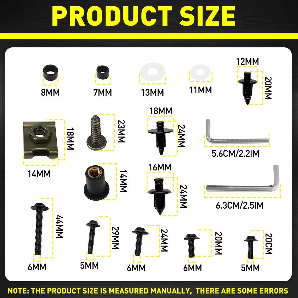 Aluminum Fairing Bolt Screw Kit for BMW R1100RT R1150RT (1996–2001) Black