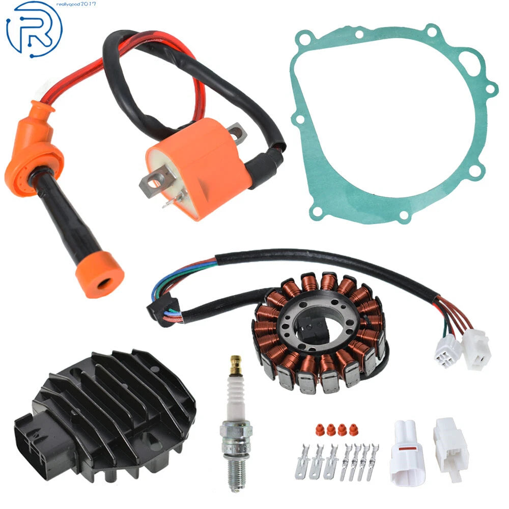 Spark Plug Regulator Rectifier & Stator Ignition Coil for Suzuki LTZ400 (2003-2008)