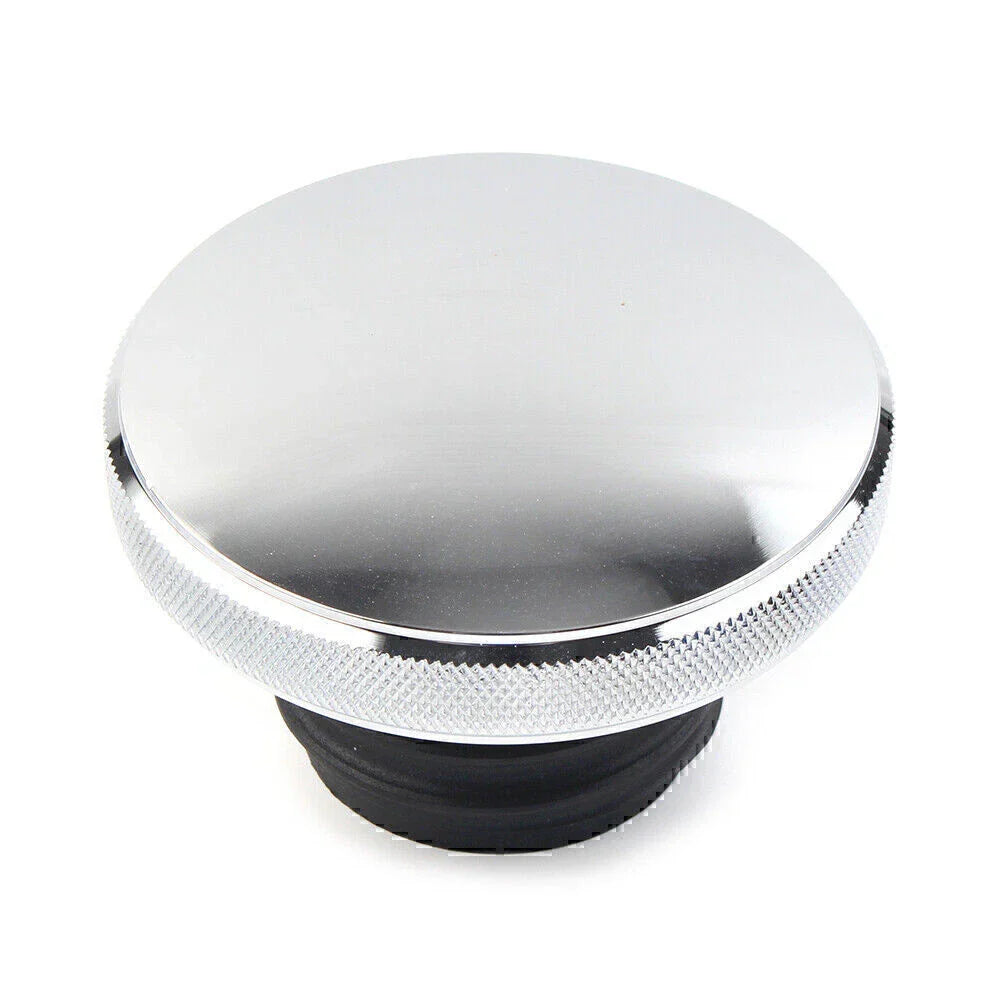 Chrome Vented Gas Cap Fuel Tank Cover for Harley Dyna, Road King, Softail