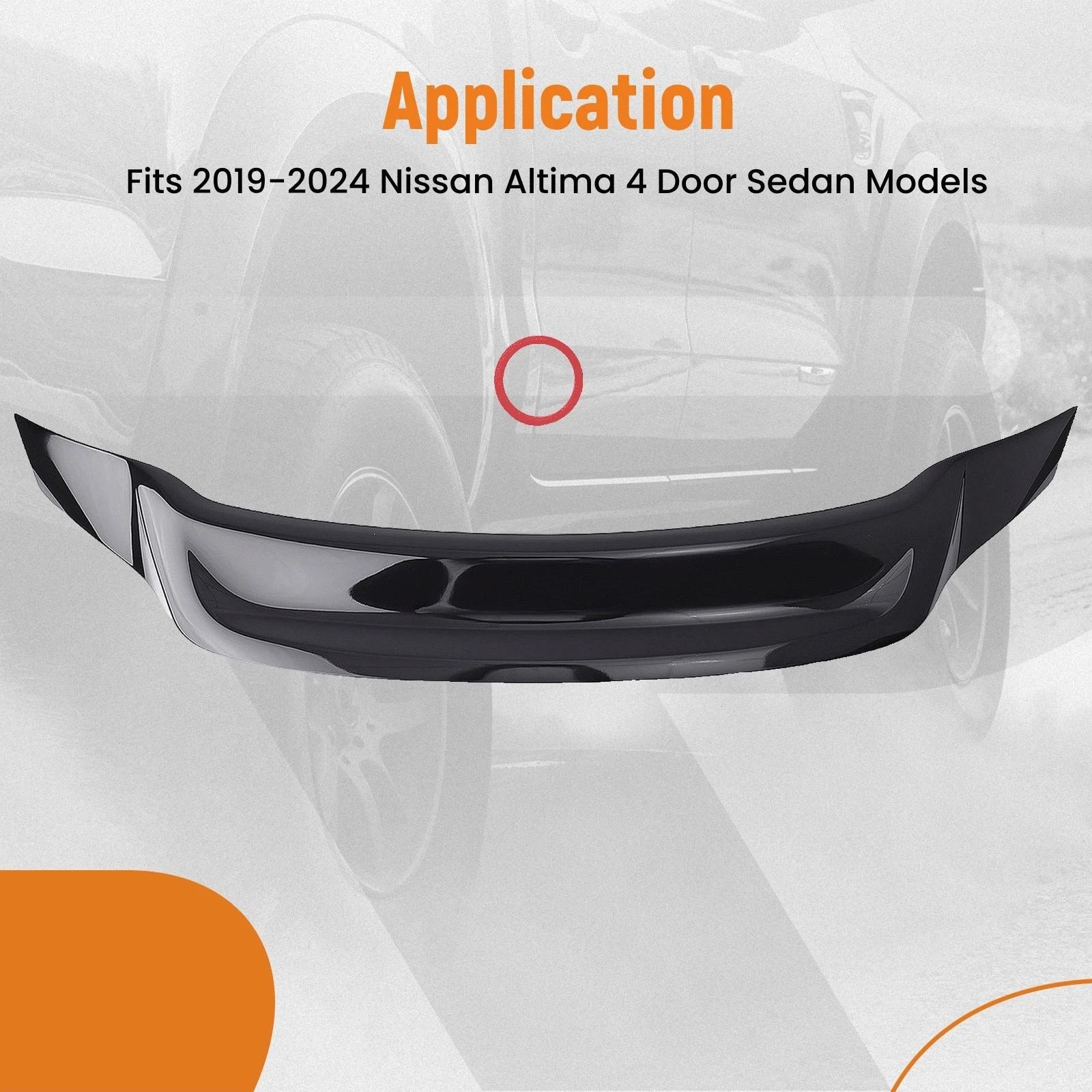 Gloss Black R-Style Trunk Spoiler for Nissan Altima Sedan (2019–2024)